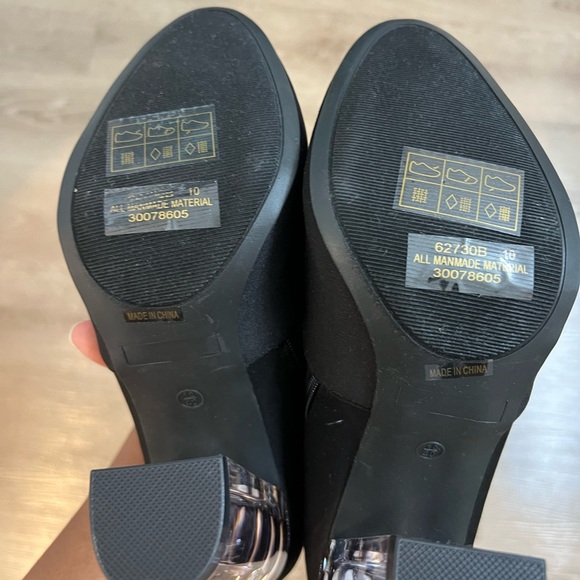 Black Heeled Booties with Acrylic Heel - Picture 5 of 5